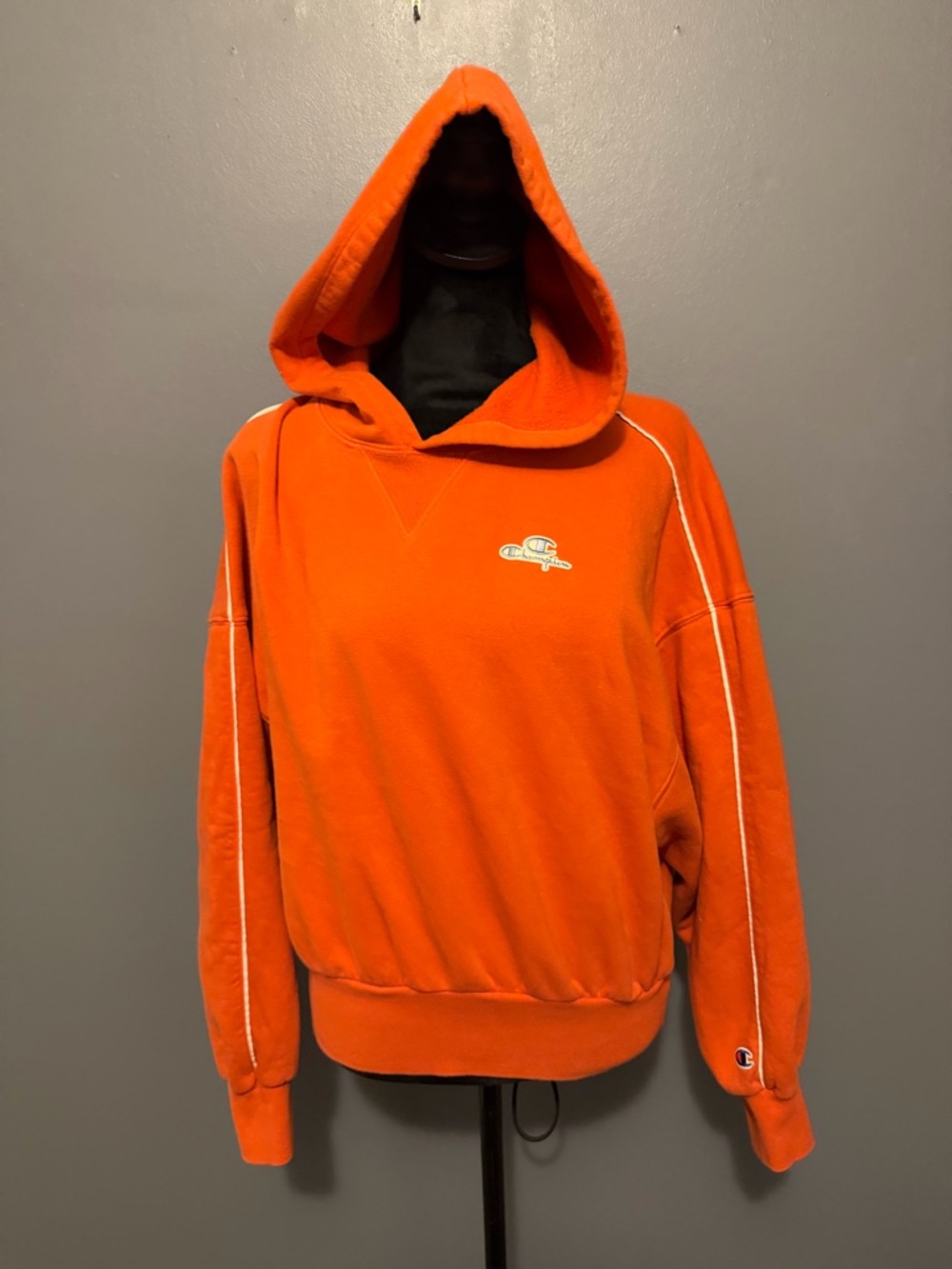 Champion Orange Hoodie with White Trim